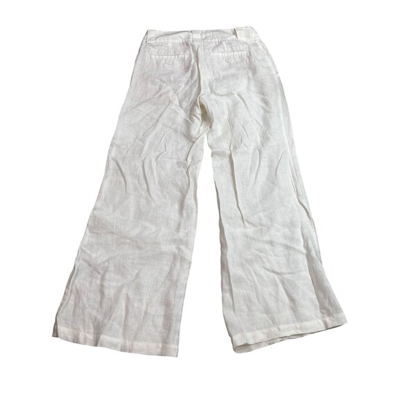 London Jean The Marisa Fit Womens White Linen Wide-Leg Pants Size 0 - Picture 2 of 12